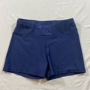 Calypsa Swim Shorts Women Medium navy blue Spandex Shorts elastic waistband